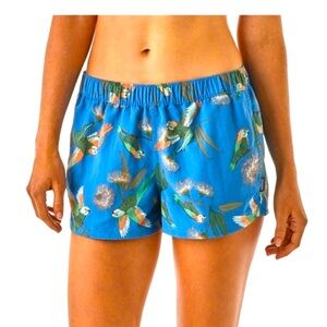 Blue Parrot Print Shorts